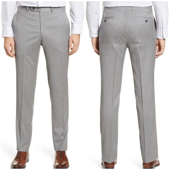Peter Millar NWT Harker Flat Front Solid Stretch Wool Dress Pants Unhemmed 40R - Picture 1 of 9